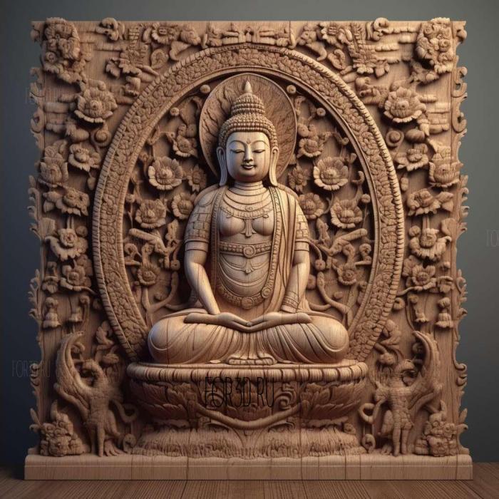 Будда буддист 4 3d stl модель для ЧПУ